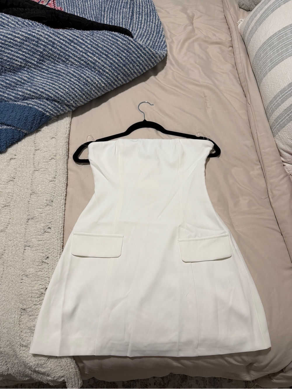 Peppermayo Strapless White Mini Dress